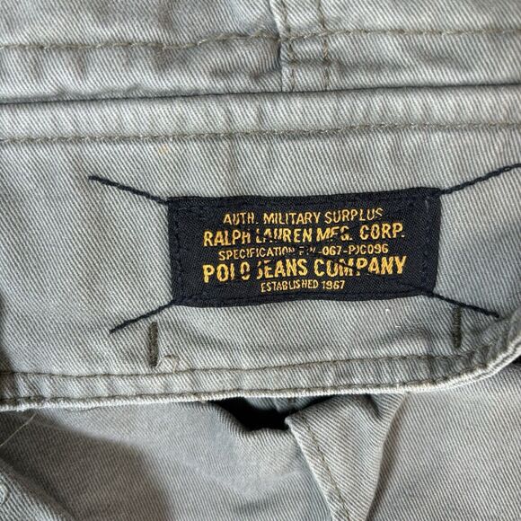 Polo Jeans Co Ralph Lauren Green Utility Cargo Military Surplus Shorts Size 34 - Picture 5 of 10